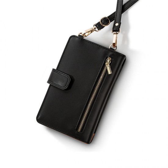 Women Large Capacity Card Slot Wallet Shoulder Bag MBag for Mobile Phone under 6.5 inch