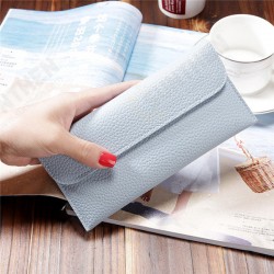 Women Litchi Pattern Solid Color Card Slot Wallet Bag Purse Handbag For Smartphone iPhone Samsung Women Litchi Pattern Solid Color Card Slot Wallet Bag Purse Handbag For Smartphone iPhone Samsung