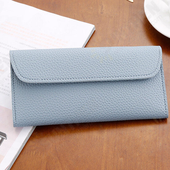 Women Litchi Pattern Solid Color Card Slot Wallet Bag Purse Handbag For Smartphone iPhone Samsung Women Litchi Pattern Solid Color Card Slot Wallet Bag Purse Handbag For Smartphone iPhone Samsung