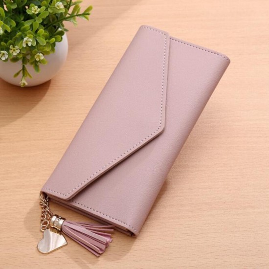 Women Long Purse Multi Card Slots PU Leather Phone Wallet Envelope Clutch Bags