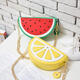 Women PU Leather Orange Watermelon Fruit Shoulder Bag Chain Strap Phone Crossbody Bags