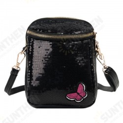 Women Personality Sequin Embroidered Butterfly Mobile Phone Storage Shoulder Crossbody Bag Women Personality Sequin Embroidered Butterfly Mobile Phone Storage Shoulder Crossbody Bag