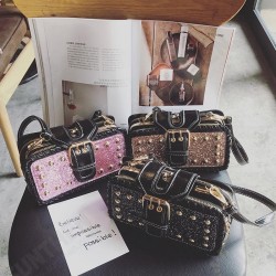 Women Retro Bling PU Leather Bag Rivet Rectangular Wallet Phone Bag for Xiaomi iPhone Samsung Women Retro Bling PU Leather Bag Rivet Rectangular Wallet Phone Bag for Xiaomi iPhone Samsung