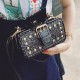 Women Retro Bling PU Leather Bag Rivet Rectangular Wallet Phone Bag for Xiaomi iPhone Samsung
