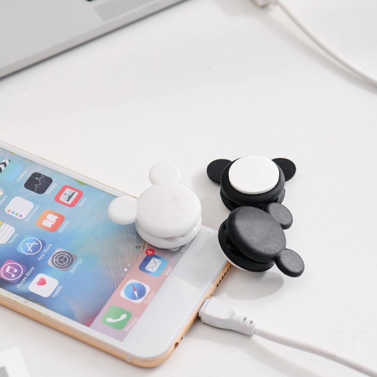 2Pcs Cute Mini Mouse Pattern Multi-function Two-way Winding Desktop Tidy Management Cable Organizer Winder