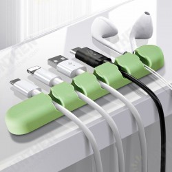 5-Channel Silicone Wire Clip Holder Earphone USB Cable Cord Winder Wrap Cable Organizer Management 5-Channel Silicone Wire Clip Holder Earphone USB Cable Cord Winder Wrap Cable Organizer Management