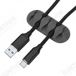 5-Channel TPR Sticky Earphone USB Cable Cord Winder Wrap Desktop Cable Organizer Wire Management Holder 5-Channel TPR Sticky Earphone USB Cable Cord Winder Wrap Desktop Cable Organizer Wire Management Holder