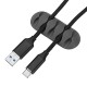 5-Channel TPR Sticky Earphone USB Cable Cord Winder Wrap Desktop Cable Organizer Wire Management Holder