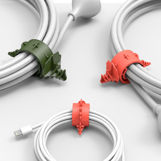 4pcs Multi-function Dinosaur Adjustable USB Cable Earphone Wire Bobbin Winder Cable Organizer