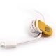 Soft Leather Snap Fastener Earphone Wire USB Cable Organizer Bobbin Winder