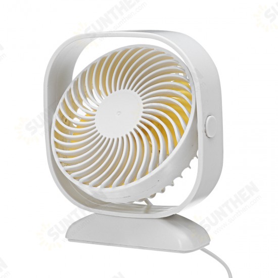 Summer Portable USB Power Desktop Fan 4-Blade Wide Area 360° Multi-Angle Natural Wind Low Noise Macbook Computer Cooler