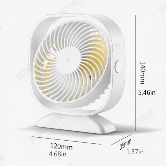 Summer Portable USB Power Desktop Fan 4-Blade Wide Area 360° Multi-Angle Natural Wind Low Noise Macbook Computer Cooler