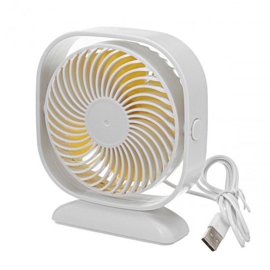 Summer Portable USB Power Desktop Fan 4-Blade Wide Area 360° Multi-Angle Natural Wind Low Noise Macbook Computer Cooler