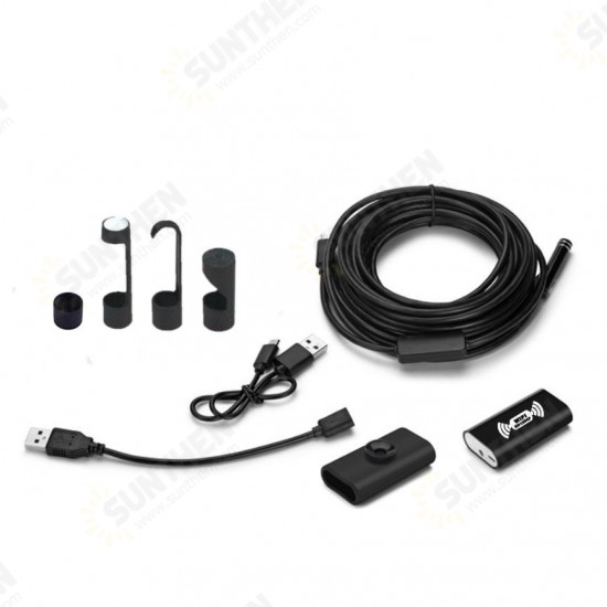 1200P 8LED IP68 WiFi Endoscope Borescope Inspection Camera Soft Cable for Android IOS 2/3.5/5/7/10M