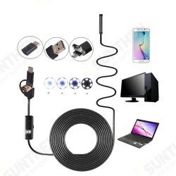 3-in-1 7mm 6LED Rigid Waterproof USB Type C Borescope Inspection Camera 1/2/3.5/5M/10M 3-in-1 7mm 6LED Rigid Waterproof USB Type C Borescope Inspection Camera 1/2/3.5/5M/10M
