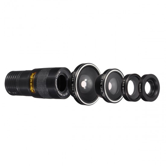 5 In 1 Fisheye Wide Angle Marco Telephoto Lens CPL Lens For Mobile Phone