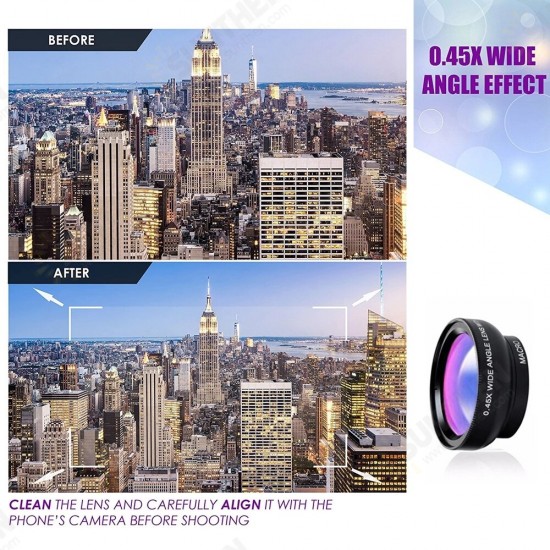 Apl-0.45wm 2 in 1 Phone Camera Lens kit 0.45x Wide Angle & 12.5x HD Macro Lens