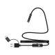 3 in 1 7mm 6Led Type C Micro USB Borescope Inspection Camera Soft Cable for Android PC