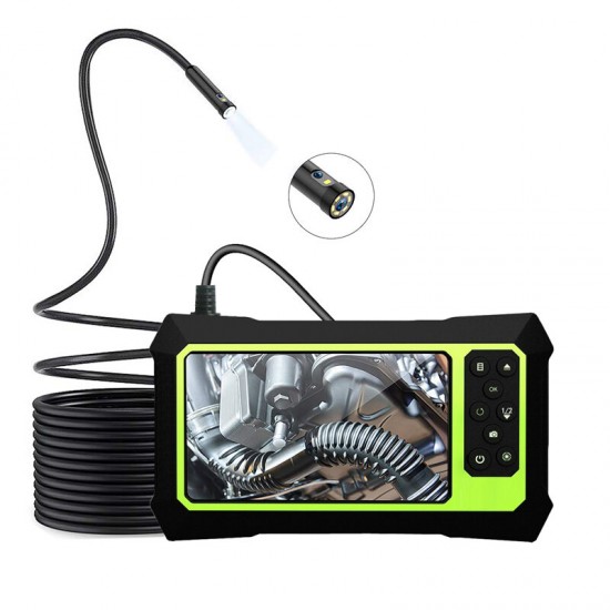 8MM Borescope Dual Lens 1080P HD Industrial Inspection Camera 8 Adjustable LED IP67 Waterproof 3000mAh TF Card Hard Cable 2/5M with 4.3inch LCD Screen
