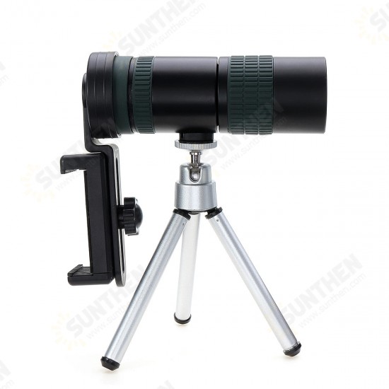 Universal 8-24X Zoom Monocular Telescope Camera Lens+Phone Clip+Tripod for Smartphones