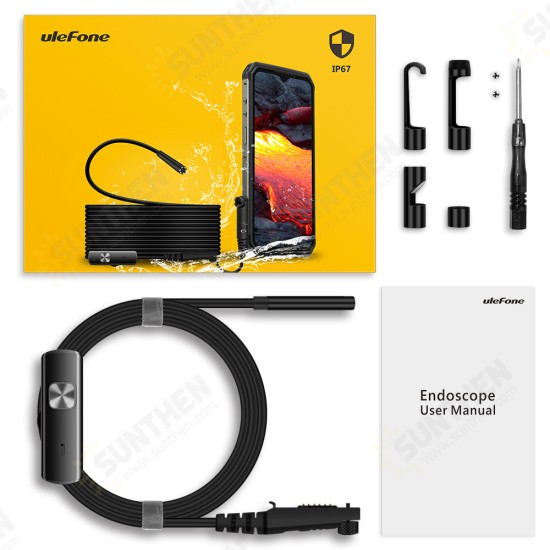 Armor 9/9E 3 in 1 Borescope IP67 Waterproof 2M 5.5MM 6 LED Lights Adjustable Brightness Inspection Camera