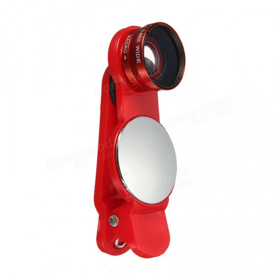 Universal 3in1 Fish Eye Wide Angle Micro Zoom Camera Lens Kit For iPhone Samsung Mobile Phone
