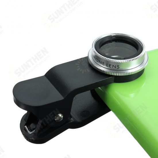 Universal 5 In1 Clip Camera Kit Telephone Lens CPL Fisheye 0.67X Wide Angle 2.0X Telephoto Macro