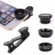 Universal 5 In1 Clip Camera Kit Telephone Lens CPL Fisheye 0.67X Wide Angle 2.0X Telephoto Macro