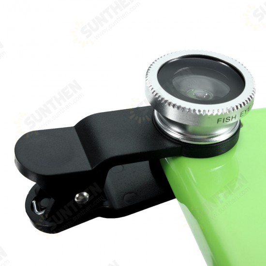 Universal 5 In1 Clip Camera Kit Telephone Lens CPL Fisheye 0.67X Wide Angle 2.0X Telephoto Macro