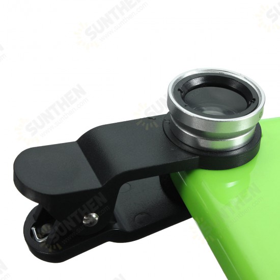 Universal 5 In1 Clip Camera Kit Telephone Lens CPL Fisheye 0.67X Wide Angle 2.0X Telephoto Macro