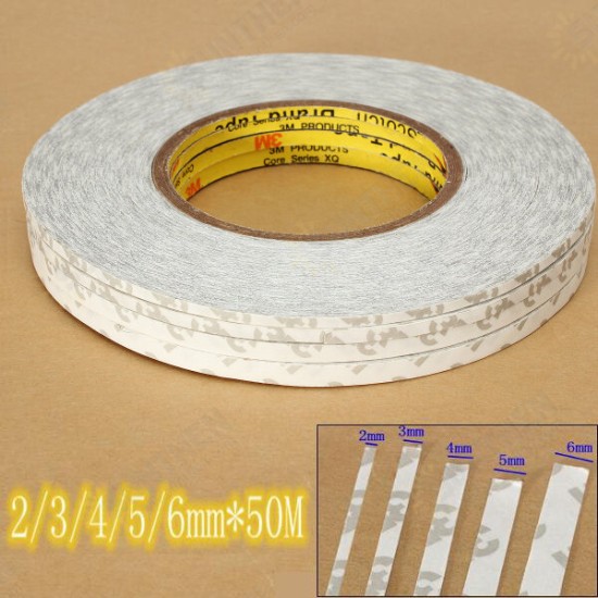 2-6mm and 50M Double Sided Extremely Strong Tape Adhesive For LCD Glass Cell Phone