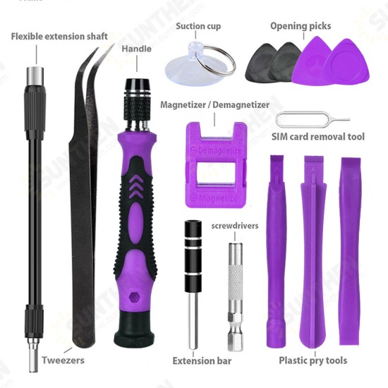 115 in 1 Precision Screwdriver Set with Tweezer Magnetic Bits Kits Watch Mobile Phone Electronics Repairing Tools for iPhone Huawei Tablet