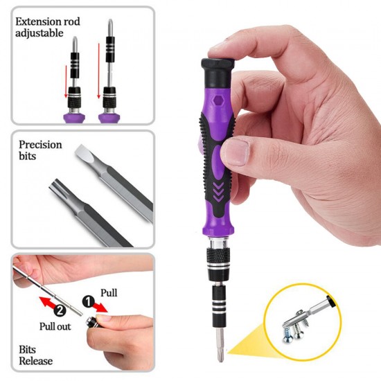 115 in 1 Precision Screwdriver Set with Tweezer Magnetic Bits Kits Watch Mobile Phone Electronics Repairing Tools for iPhone Huawei Tablet