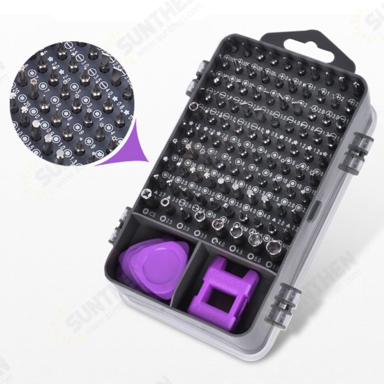 115 in 1 Precision Screwdriver Set with Tweezer Magnetic Bits Kits Watch Mobile Phone Electronics Repairing Tools for iPhone Huawei Tablet