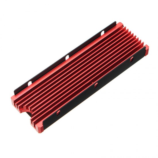 M.2 Aluminum Heatsink NGFF PCI-E 2280 SSD Cooling Fan Fin Cooler W/ Thermal Pad