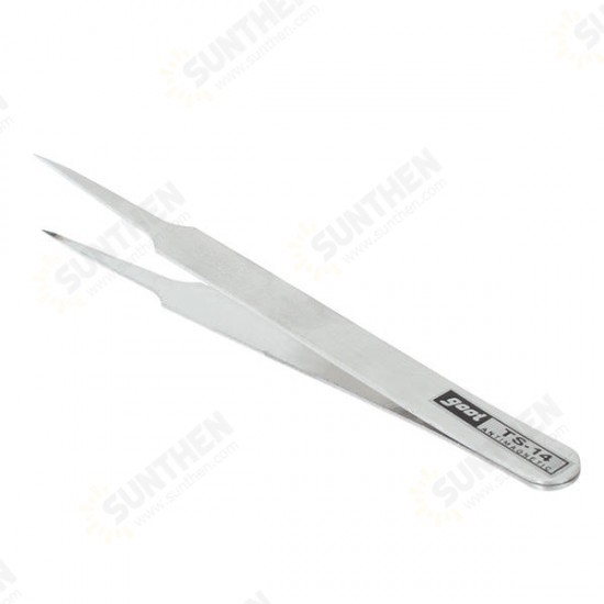 TS-14 110mm Blunt Tip Stainless Steel Tweezer Forcep-Silver