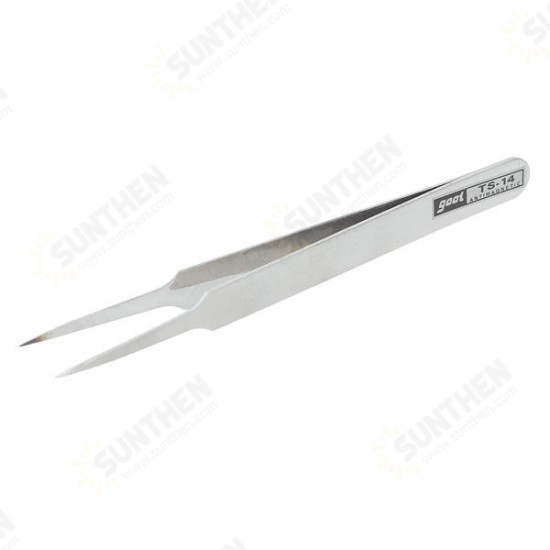 TS-14 110mm Blunt Tip Stainless Steel Tweezer Forcep-Silver