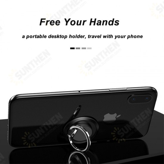 Magnetic Metal Phone Holder Stand 360° Rotation Finger Ring for Samsung Galaxy S21 POCO M3 Umidigi Bison