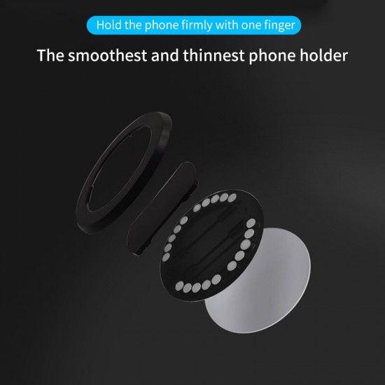 N52 Portable Foldable Strong Magnet Metal Mobile Phone Ring Holder Stand Support Car Magnetic Mount