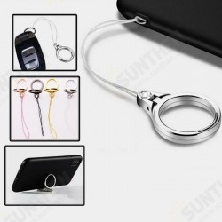 Universal 2 In 1 Phone Ring Holder & Phone Holder Lanyard Finger Buckle Cell Phone Grip Strap Metal Stand For All Smartphone Universal 2 In 1 Phone Ring Holder & Phone Holder Lanyard Finger Buckle Cell Phone Grip Strap Metal Stand For All Smartphone