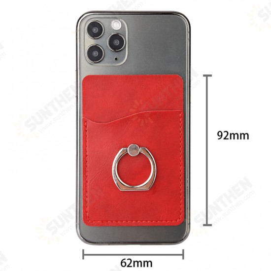 Universal 2 in 1 3M Adhesive Sticker PU Leather Mobile Phone Holder Ring Stand with Card Slot for All Smartphone Poco F2 Pro Redmi Note 9S