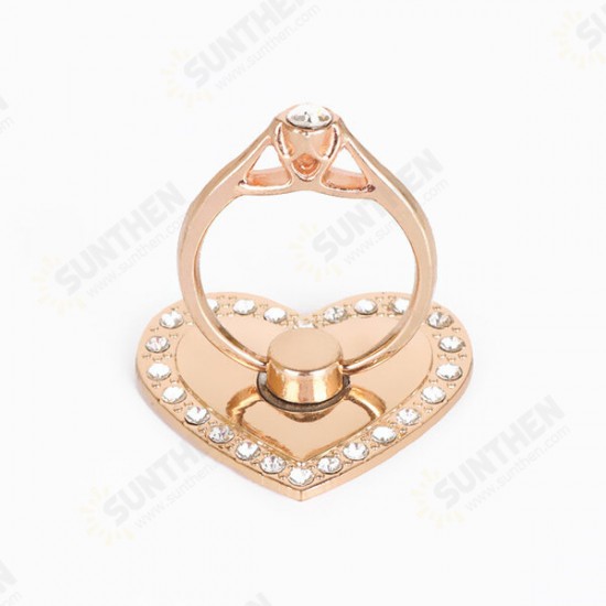 Universal 2 in 1 Crystal Finger Ring Stand Desktop Phone Bracket Phone Holder for Samsung