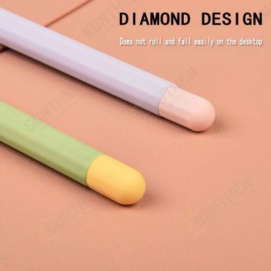 Anti-Slip Anti-Fall Silicone Touch Screen Stylus Pen Protective Case with Cap for Apple Pencil 2nd Generation