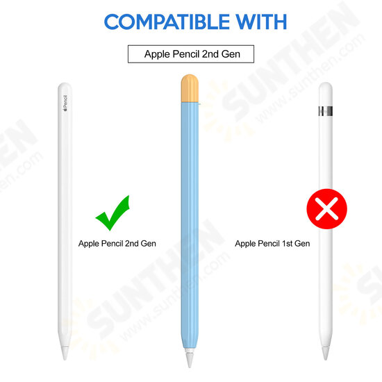 Anti-Slip Anti-Fall Silicone Touch Screen Stylus Pen Protective Case with Cap for Apple Pencil 1st / 2nd Generation