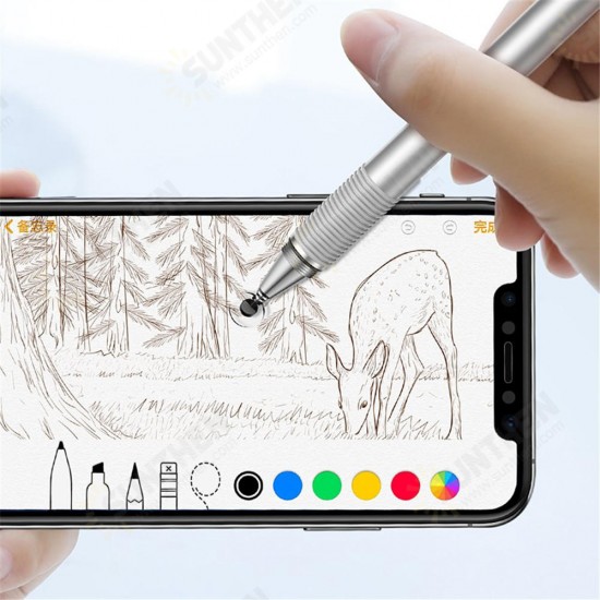 2 in 1 Touch Screen Capacitive Stylus Drawing Pen for iPhone Mobile Phone Tablet PC