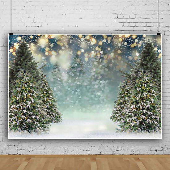 0.9x1.5m 1.5x2.1m 1.8x2.7m Winter Snowflake Christmas Tree Photography Backdrops Glitter Decoration Background Cloth for Studio Photo Backdrop Prop