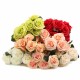 10 Head 1 Bouquet Artificial Flowers Rose Flower Silk Rose Flower Home Room Wedding Party Decor Photography Prop