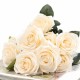 10 Head 1 Bouquet Artificial Flowers Rose Flower Silk Rose Flower Home Room Wedding Party Decor Photography Prop