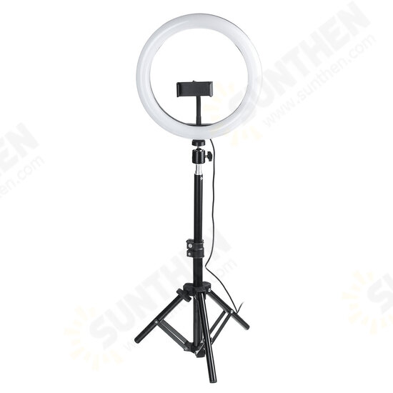 10 Inch Dimmable LED Ring Light Photo Selfie Fill Light with Tripod Adjustable Phone Holder Tripod Head for Makeup Live Broadcast Video Shooting