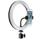 10 Inch Dimmable LED Ring Light Photo Selfie Fill Light with Tripod Adjustable Phone Holder Tripod Head for Makeup Live Broadcast Video Shooting